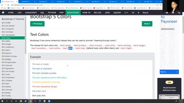 Bootstrap 5 Typography Colors Tables смотреть онлайн