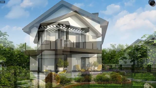 Компактный двухэтажный дом для узких участков. смотреть онлайн