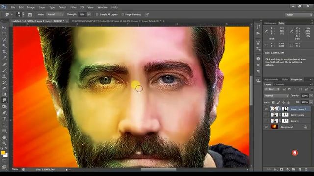 smudge painting photoshop tutorail for beginner, смотреть онлайн