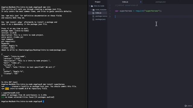 The NPM Package Manager and Installing External Node Modules 5 смотреть онлайн