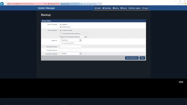 Vicon's VAX: System Management Backup and Restore смотреть онлайн