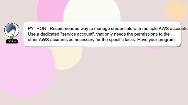 PYTHON : Recommended way to manage credentials with multiple AWS accounts? смотреть онлайн