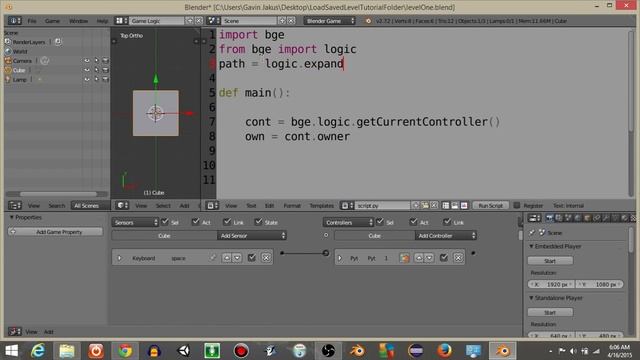 UPBGE - Loading Saved Level Python смотреть онлайн
