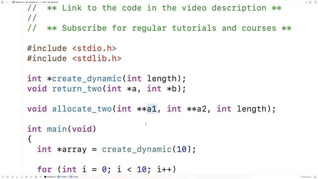 Return Multiple Dynamically Allocated Arrays From A Function | C Programming Example смотреть онлайн