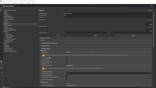 Unity Webgl incompatibility between the color space and the current settings смотреть онлайн