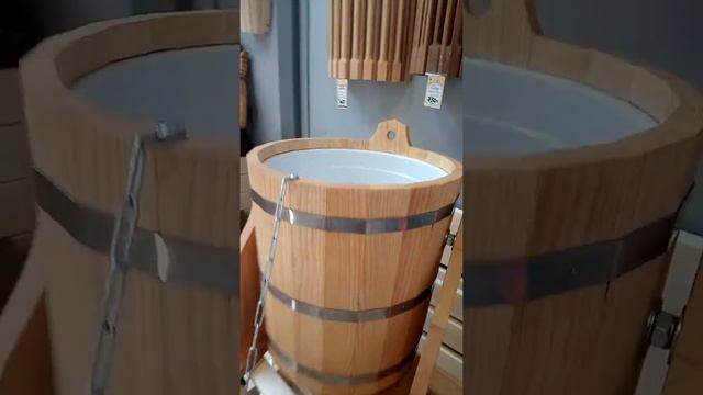 обливочное ведро (устройство) контрасный душ из ясеня для бани или сауны смотреть онлайн