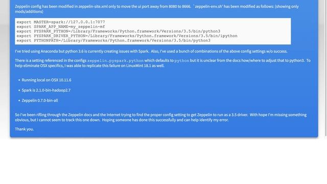 Using pyspark in Zeppelin with python3 on Spark 2.1.0 смотреть онлайн