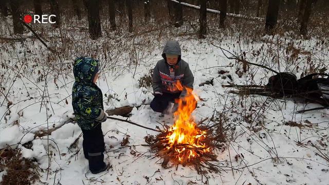 Счастливые мгновения. Костер в лесу смотреть онлайн