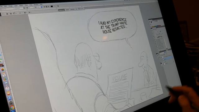 Drawing a cartoon on a Wacom Cintiq 27 QHD Touch Adobe Photoshop смотреть онлайн