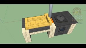Порядовка мангала с печью под казан