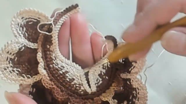 Мастер-класс - Тунисская роза для ирландского кружева. Часть 3. Irish Crochet & Tunisian Crochet. смотреть онлайн