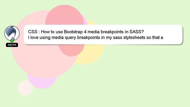 CSS : How to use Bootstrap 4 media breakpoints in SASS? смотреть онлайн