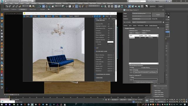 3DS max + Corona renderer - постобработка. смотреть онлайн