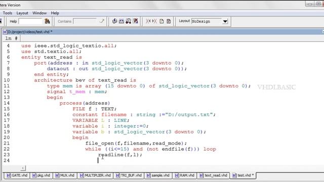 VHDL BASIC Tutorial - Read a data from File (ROM) смотреть онлайн