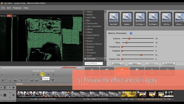 How to Create the Matrix Visual Effect - Movavi Video Editor 10 смотреть онлайн