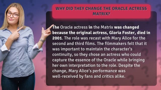 Why did they change the Oracle actress Matrix? смотреть онлайн