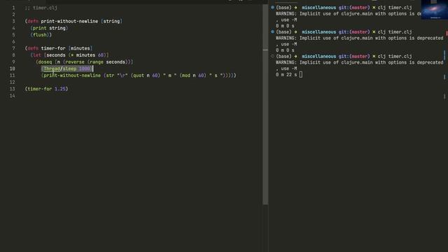 A simple timer in Clojure смотреть онлайн