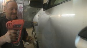 Как вытянуть БОЛЬШУЮ вмятину на автомобиле своими руками.