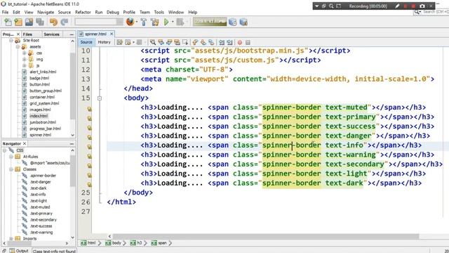 Bootstrap 4 Framework Tutorial - 19 - Spinner Class Selector - Hindi смотреть онлайн