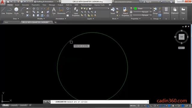 How to Draw Circle with Diameter in AutoCAD 2018 смотреть онлайн