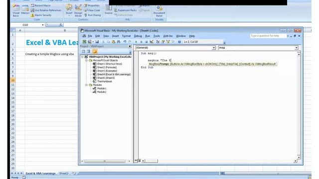 How to display Simple Msgbox in VBA смотреть онлайн