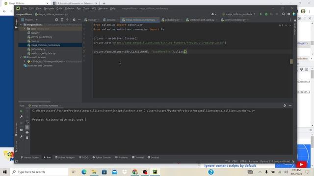 Scrape Mega Millions Numbers with Python & Selenium смотреть онлайн