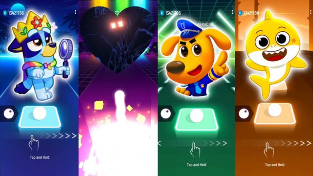 Bluey Bingo 🆚 Spider Haus Head 🆚 Sheriff Labrador 🆚 Baby Shark Tiles Hop EDM Rush🎶 Who Is Be смотреть онлайн