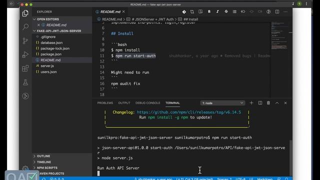 Setup fake json server with authentication for API testing смотреть онлайн