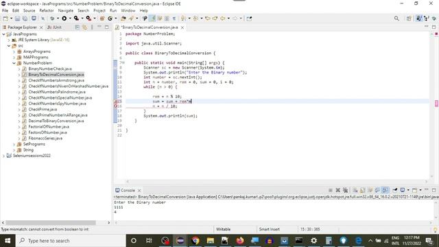 Java Programs:13.Binary To Decimal Conversion смотреть онлайн