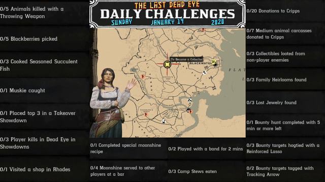 Daily Challenges Madam Nazar Blackberries Muskie Succulent Fish Locations RDR2 Red Dead Online