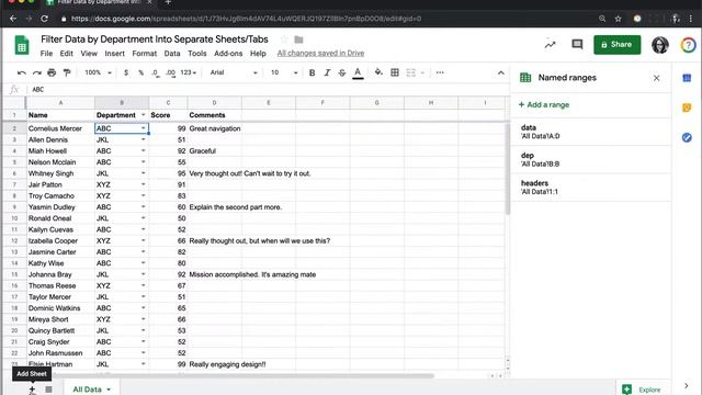 Google Sheets: Create separate sheets for each value in your spreadsheet (Filter Formula) смотреть онлайн