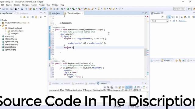 How To Build Snake Game With Java In Eclipse in 30 min (with source code) смотреть онлайн
