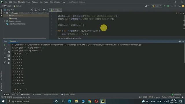 How to Create User Input Multiplication Table In Python With Nested For Loop In Hindi смотреть онлайн