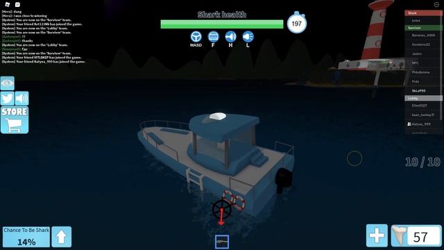 Укус Акули в роблокс)режим Shark Bite)ROBLOX українською) смотреть онлайн