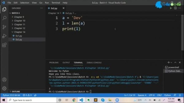 len() function in python || use of  len() function in python || Manipulating Strings || CodeMode