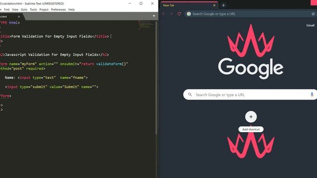 How to add form validation for empty input fields with JavaScript смотреть онлайн