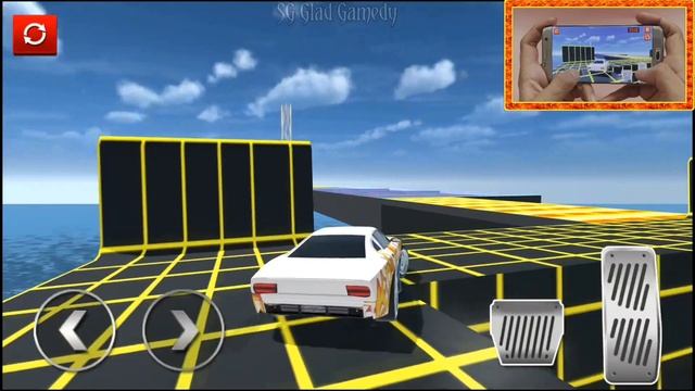 car racing white car stunts game - handcam gameplay смотреть онлайн