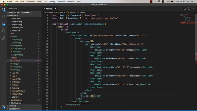 React js сайт с нуля - верстка табы адаптивно смотреть онлайн