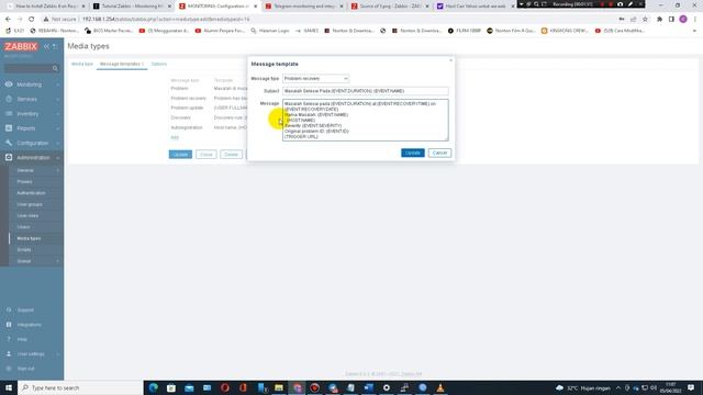 MONITORING JARINGAN DENGAN ZABBIX-Cara merubah pesan Telegram di zabbix смотреть онлайн