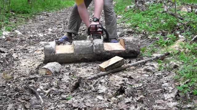 Делаем скамейку в лесу. смотреть онлайн