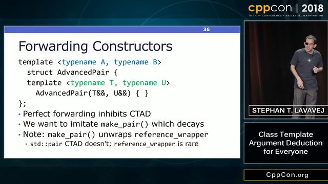 CppCon 2018: Stephan T. Lavavej “Class Template Argument Deduction for Everyone” смотреть онлайн