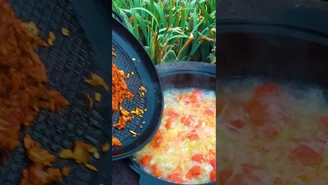 БОРЩ В КАЗАНЕ НА КОСТРЕ!  #борщ #борщвказане