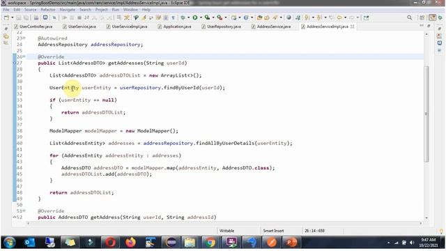 Spring boot - RESTful Web Service Endpoint for Getting List of Addresses for a Specific User смотреть онлайн