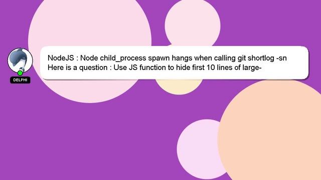 NodeJS : Node child_process spawn hangs when calling git shortlog -sn смотреть онлайн