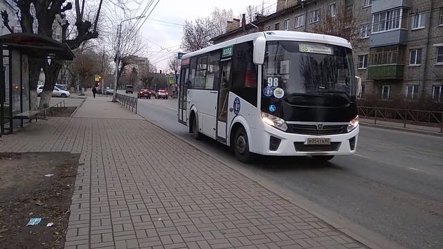Автобус ПАЗ-320435-04 "VECTOR Next" маршрутом №98 "Ул. Новосёлов, 60 - Пос. Семчино" смотреть онлайн