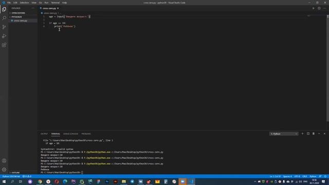 Python. Разработка логики мини-игры "Крестики- нолики".Ч.1 смотреть онлайн