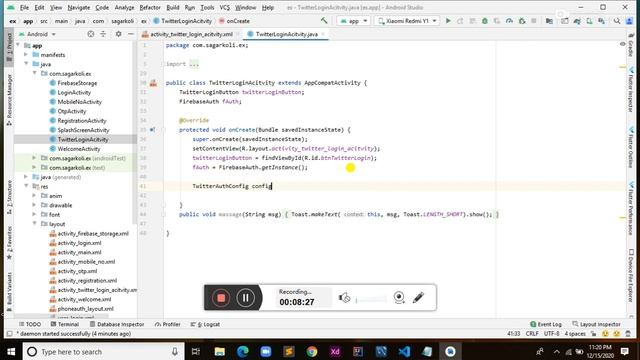 User Login Using Twitter Account in firebase and android studio смотреть онлайн