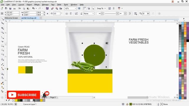 food pouch mockup in corel draw | food pouch using corel draw | corel draw tutorials | make смотреть онлайн