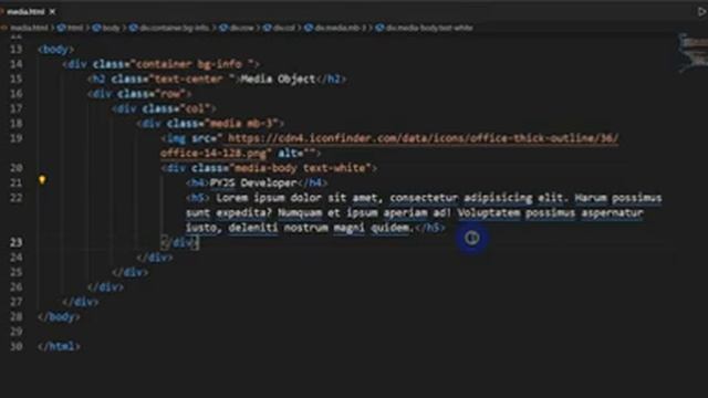 Media object using Bootstrap смотреть онлайн