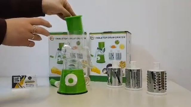 Ручная овощерезка Tabletop Drum Grater Kitchen Master. Овощерезка, фрукторезка, слайсер, терка смотреть онлайн